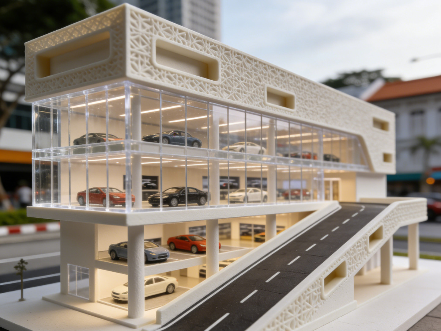 1比64汽车展示商店（ai创建失败，所以手工建模复刻的一般）